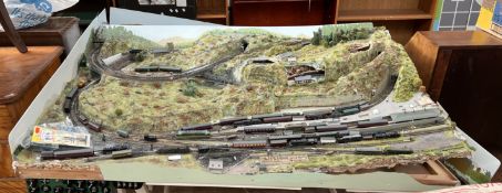 A collection of N gauge railway locomotives,
