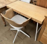 An Ikea desk and chair