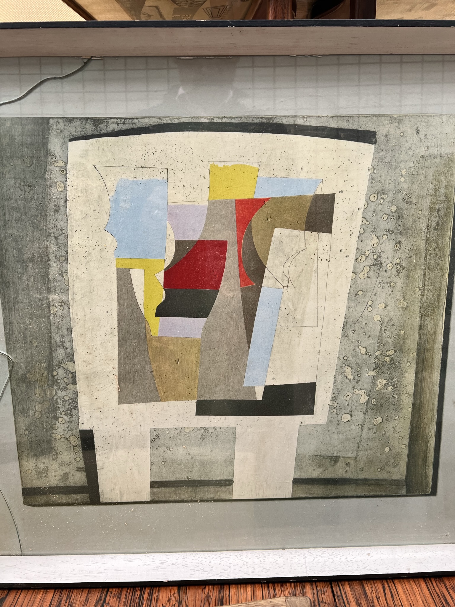 After Ben Nicholson Still life on a table A print Together with an Audrey Fowler watercolour of