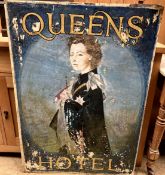 A Queens Hotel painted sign