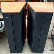 A pair of Goodman's freestanding teak speakers (Sold as seen,