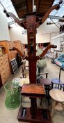 A Victorian mahogany hall stand, with four arms,
