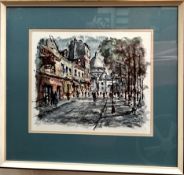 Robert Le Berger A Parisien scene Watercolour Signed