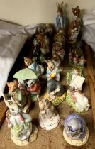 A collection of Royal Albert, Beatrix pottery figures including Lady Mouse made a Curtsy,