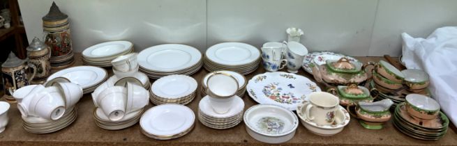 A matched white and gilt decorated part tea and dinner service including Royal Worcester Viceroy,