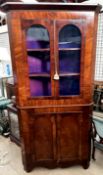 A 19th century mahogany standing corner cupboard,