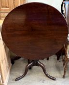 A 19th century mahogany tripod table,