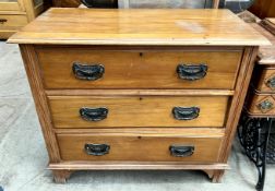 An Edwardian satin walnut dressing chest