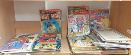 A collection of DC comics including Batman, Superman,