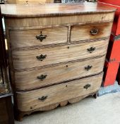 A Victorian mahogany chest with two short and three long drawers on bracket feet