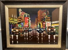 Neil Dawson Las Vegas "Cassie-Cino" Oil on canvas Signed 58.5 x 78.