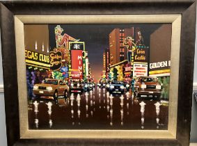 Neil Dawson Las Vegas "Cassie-Cino" Oil on canvas Signed 58.5 x 78.
