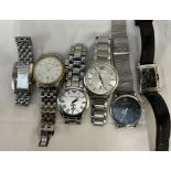 Six Emporio Armani gentleman's wristwatches