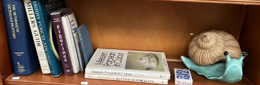 Assorted reference books including Meissen, 18th century Porcelain,