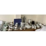 A Royal Doulton Berkshire pattern part tea and dinner set together with other part tea sets,