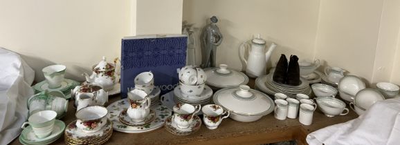 A Royal Doulton Berkshire pattern part tea and dinner set together with other part tea sets,