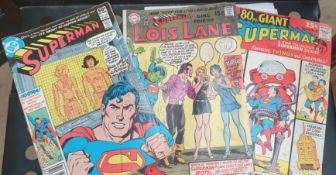 A collection of DC comics including Batman, Superman,