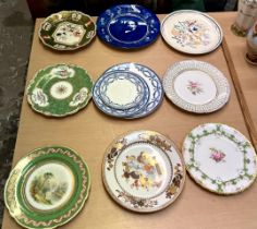 A Flight Barr & Barr plate together with floral painted plates,