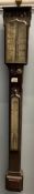 A 19th century stick barometer, the pottery dial inscribed D McGregor & Co,