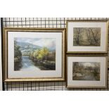 Arthur Miles Teifi Salmon Poole in Winter Watercolour Together with another,