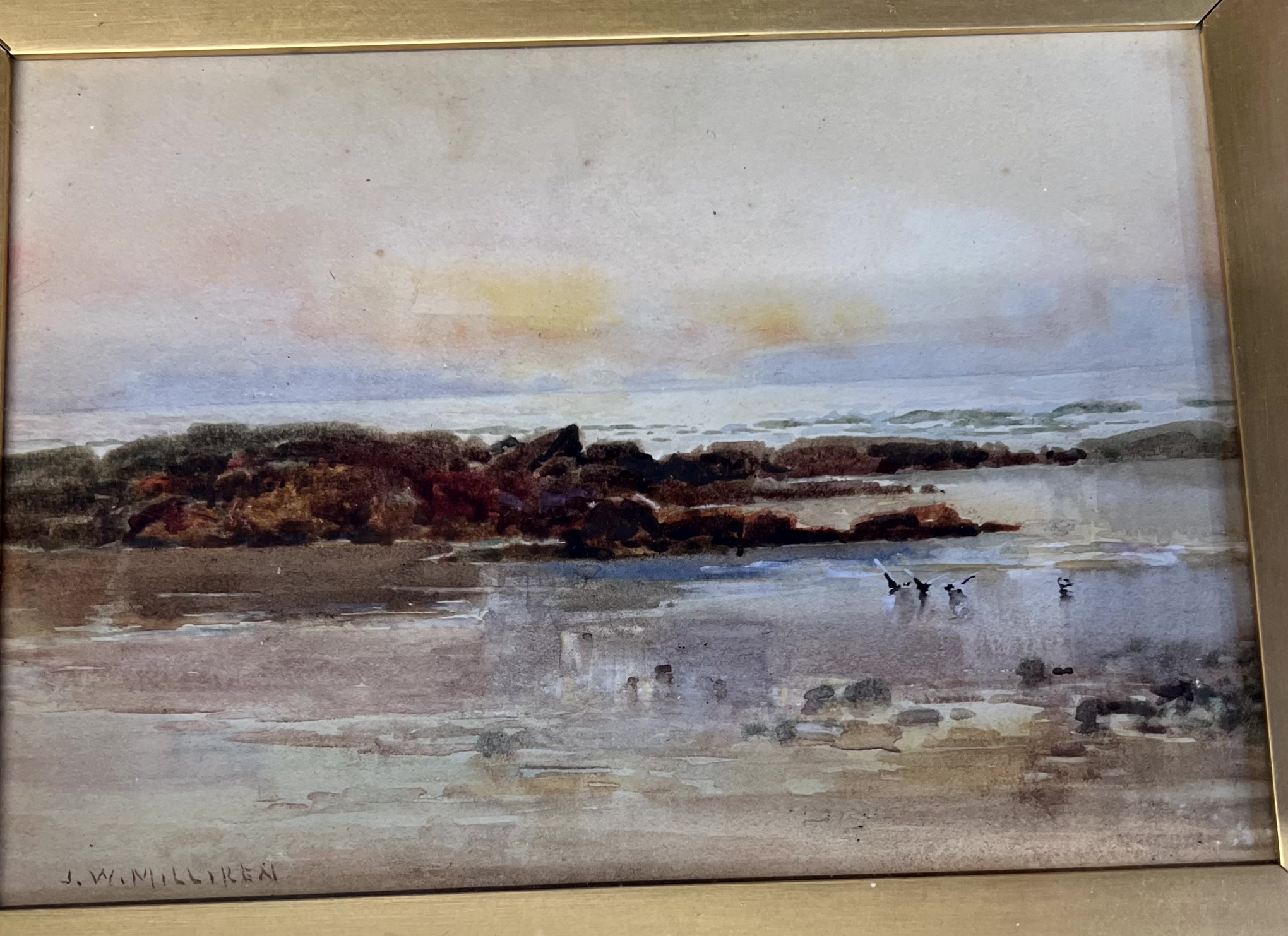 J W Miliken Landscape Watercolour Together with watercolour sketches by Walter Frederick Reed and a - Image 2 of 5