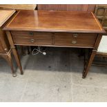 A mahogany side cabinet with four drawers containing an electroplated flatware service