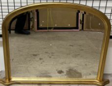 A gilt framed overmantle mirror