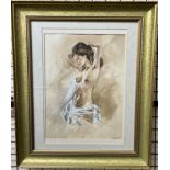 G E Surma Nude study Watercolour Signed