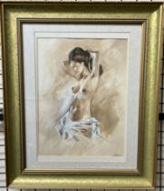 G E Surma Nude study Watercolour Signed