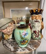 A Royal Doulton character jug The Gardener D6630 together with a Father Neptune toby jug,