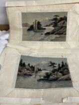 A pair of Fiji silkwork pictures depicting river scenes