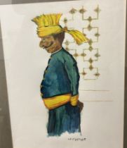 Nicholls An Indian figure Watercolour Signed