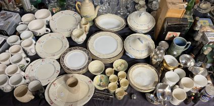 A Wedgwood part dinner set together with a Royal Doulton The Cotswold Shepherd pattern part coffee