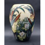 A Moorcroft pottery vase decorated in the Bullrushes pattern, impressed and painted marks,