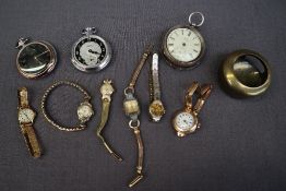 A collection of Lady's wristwatches together with assorted pocket watches