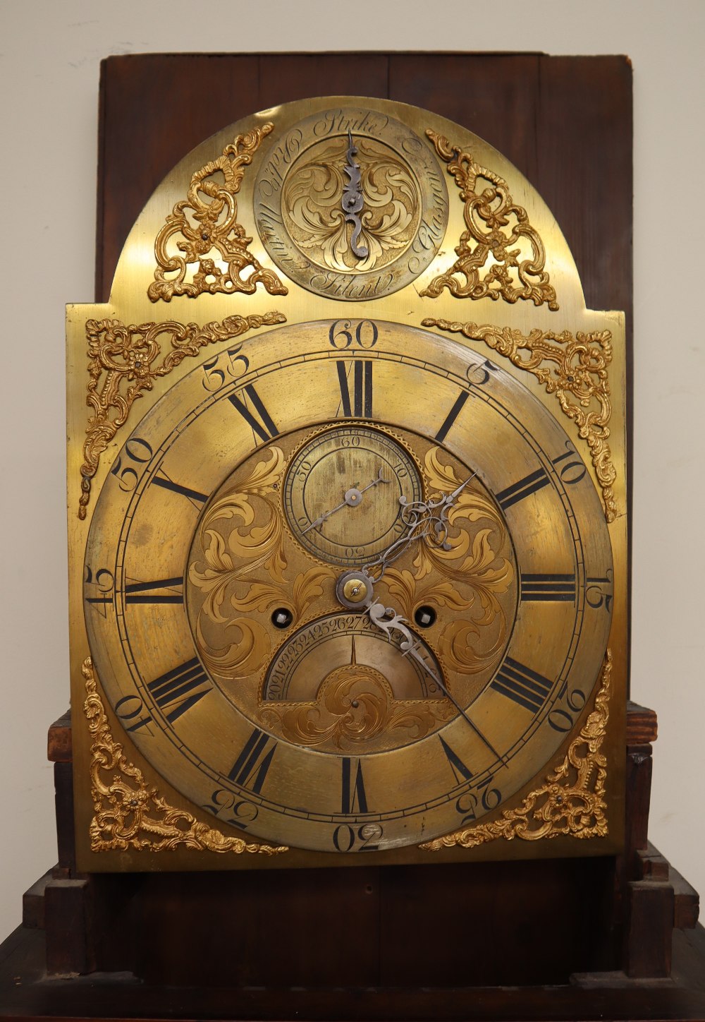 An 18th century mahogany Longcase clock, the hood with a moulded dentil cornice, - Image 5 of 11