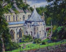 David Griffiths The Cathedral, Llandaff Oil on board Signed 38.5 x 48.