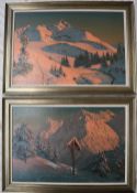 Friedrich Albin Koko-Micoletzky A snowy mountainous landscape Oil on canvas Signed 48.