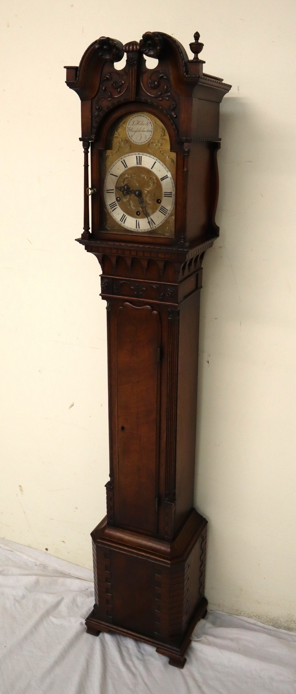 A 20th century miniature mahogany longcase clock,