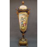 A 19th century Sevres style vase and cover,
