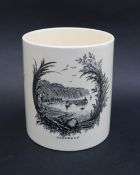 A Rex Whistler design beaker with black and white images of Clovelly 9.