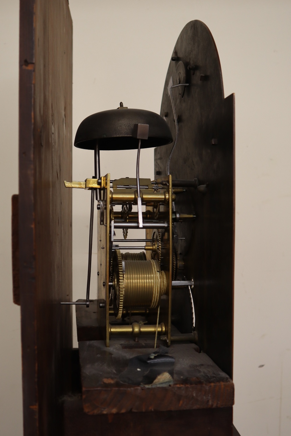 An 18th century mahogany Longcase clock, the hood with a moulded dentil cornice, - Image 6 of 11