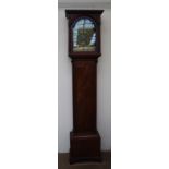 An 18th century mahogany Longcase clock, the hood with a moulded dentil cornice,