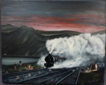 Brian Reeves Full steam ahead Oil on canvas Signed Label verso 40 x 50cm ***Artists Resale Rights