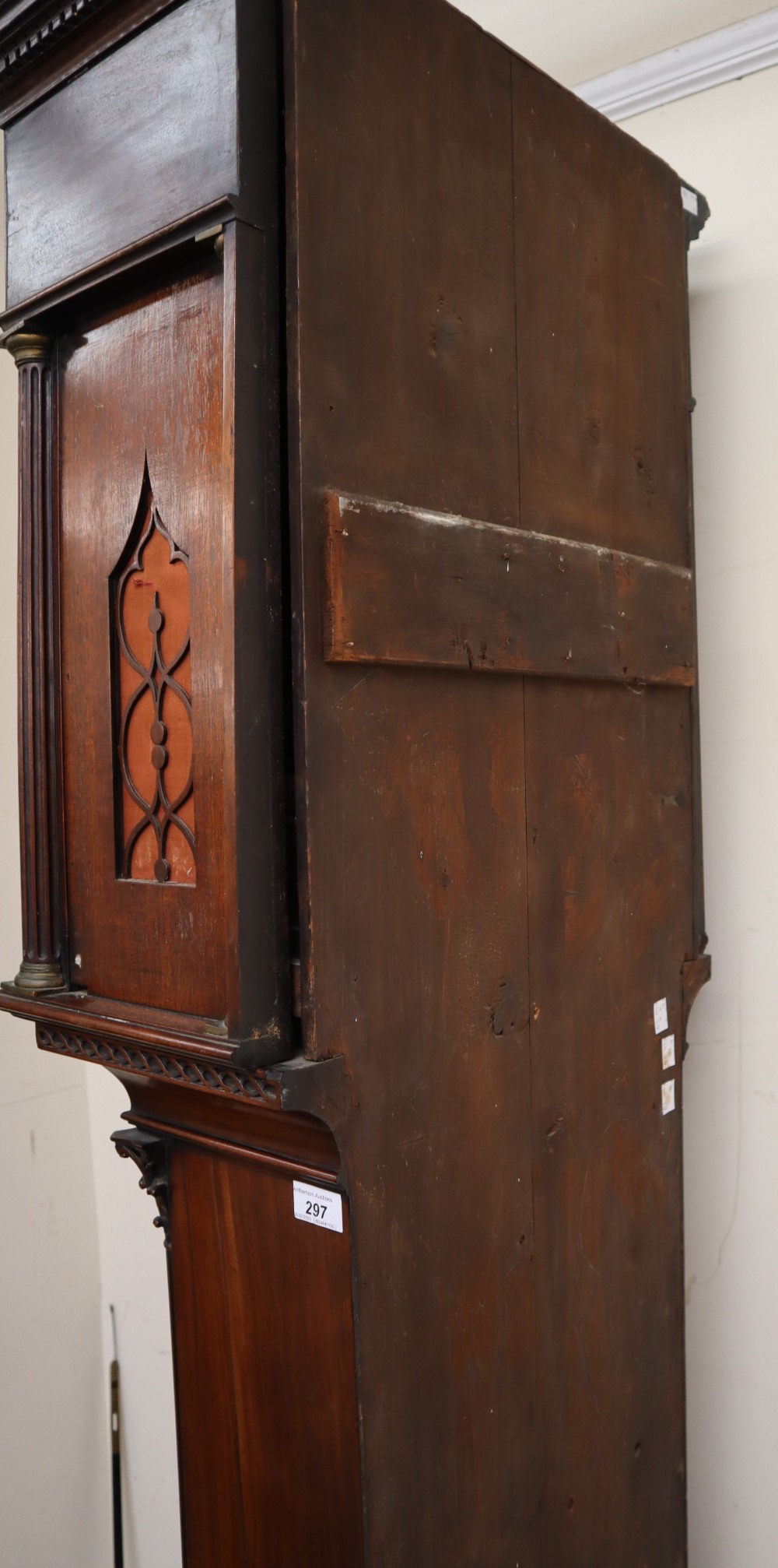 An 18th century mahogany Longcase clock, the hood with a moulded dentil cornice, - Image 11 of 11