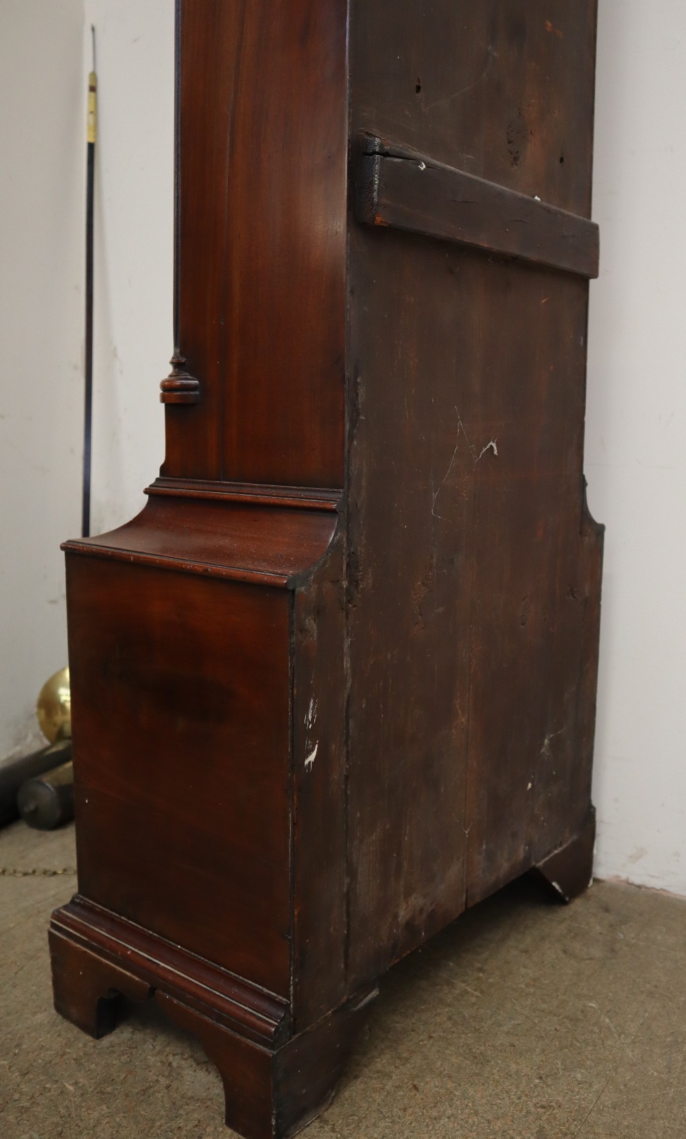 An 18th century mahogany Longcase clock, the hood with a moulded dentil cornice, - Image 9 of 11