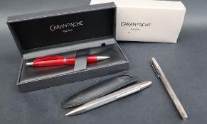 A CARAN d'ACHE white metal fountain pen,