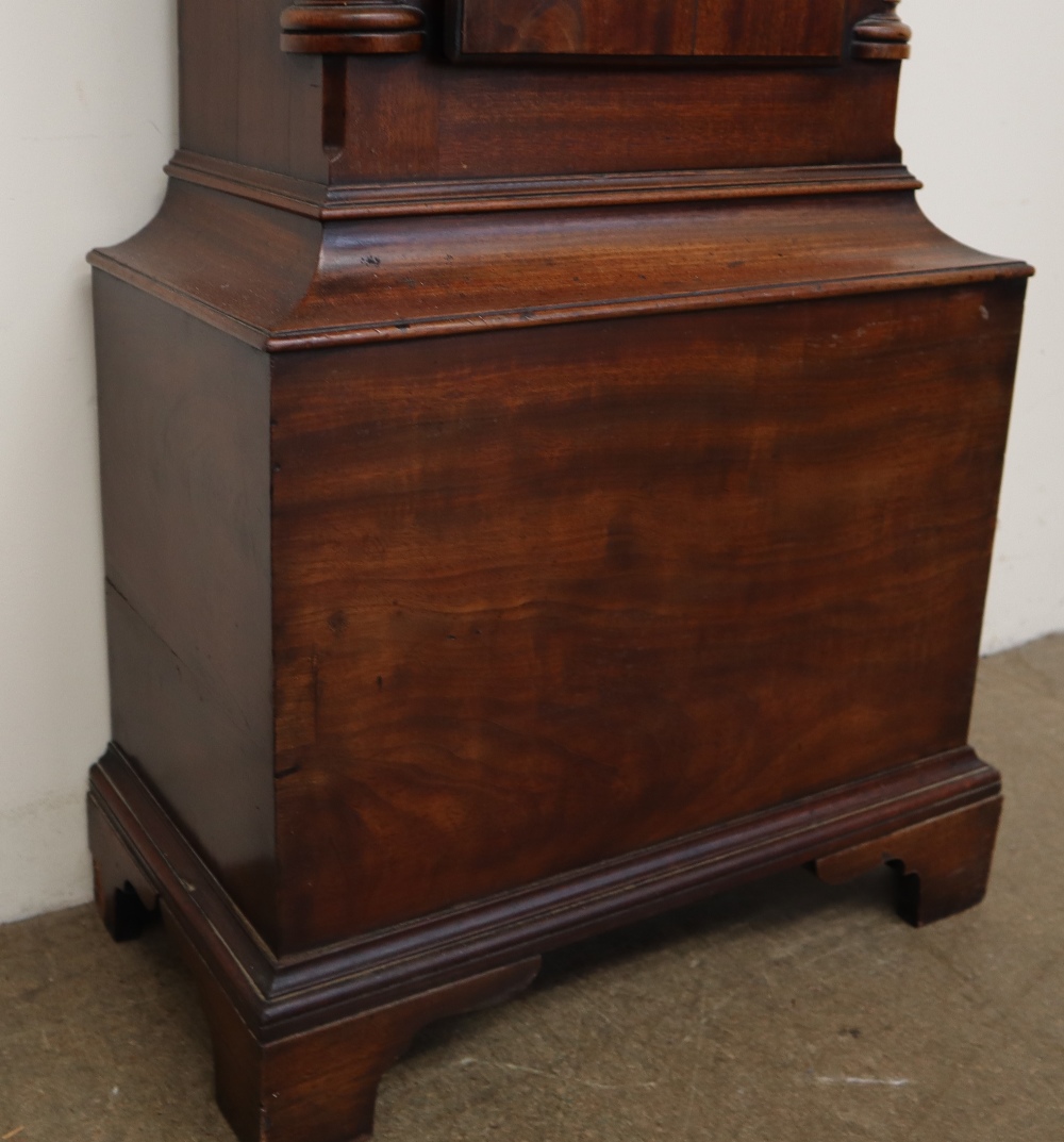 An 18th century mahogany Longcase clock, the hood with a moulded dentil cornice, - Image 8 of 11