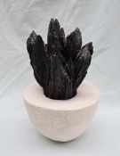Dilys Jackson Rising growth Cast iron and reconstituted stone sculpture 36cm high With exhibition