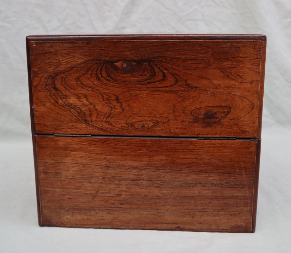 A Victorian rosewood liquer tantalus of square form, - Image 9 of 9